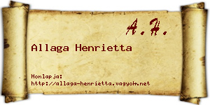 Allaga Henrietta névjegykártya
