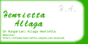 henrietta allaga business card